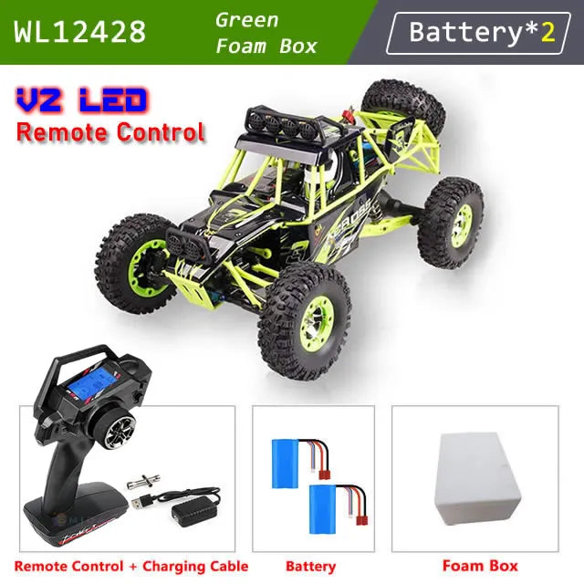 WLtoys 12428 1:12 4WD RC Off-Road Racing Car – 50KM/H High Speed Alloy Climbing Truck with LED Lights