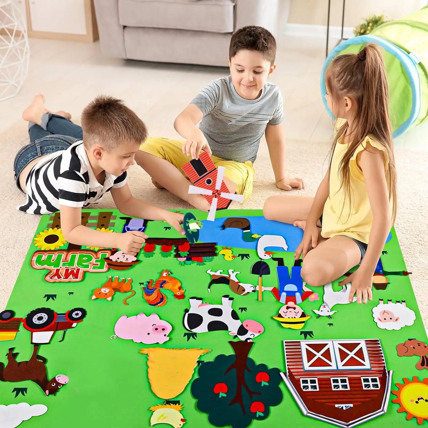 Felt Busy Board 4 in 1 Interactive Story Learning Set