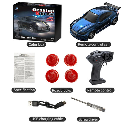 KF20 1:64 Mini RC Drift Car – 4WD Desktop Racing Remote Control Car