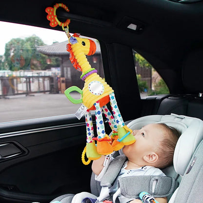 Baby Plush Rattle Toy with Teether Giraffe Zebra Handbell
