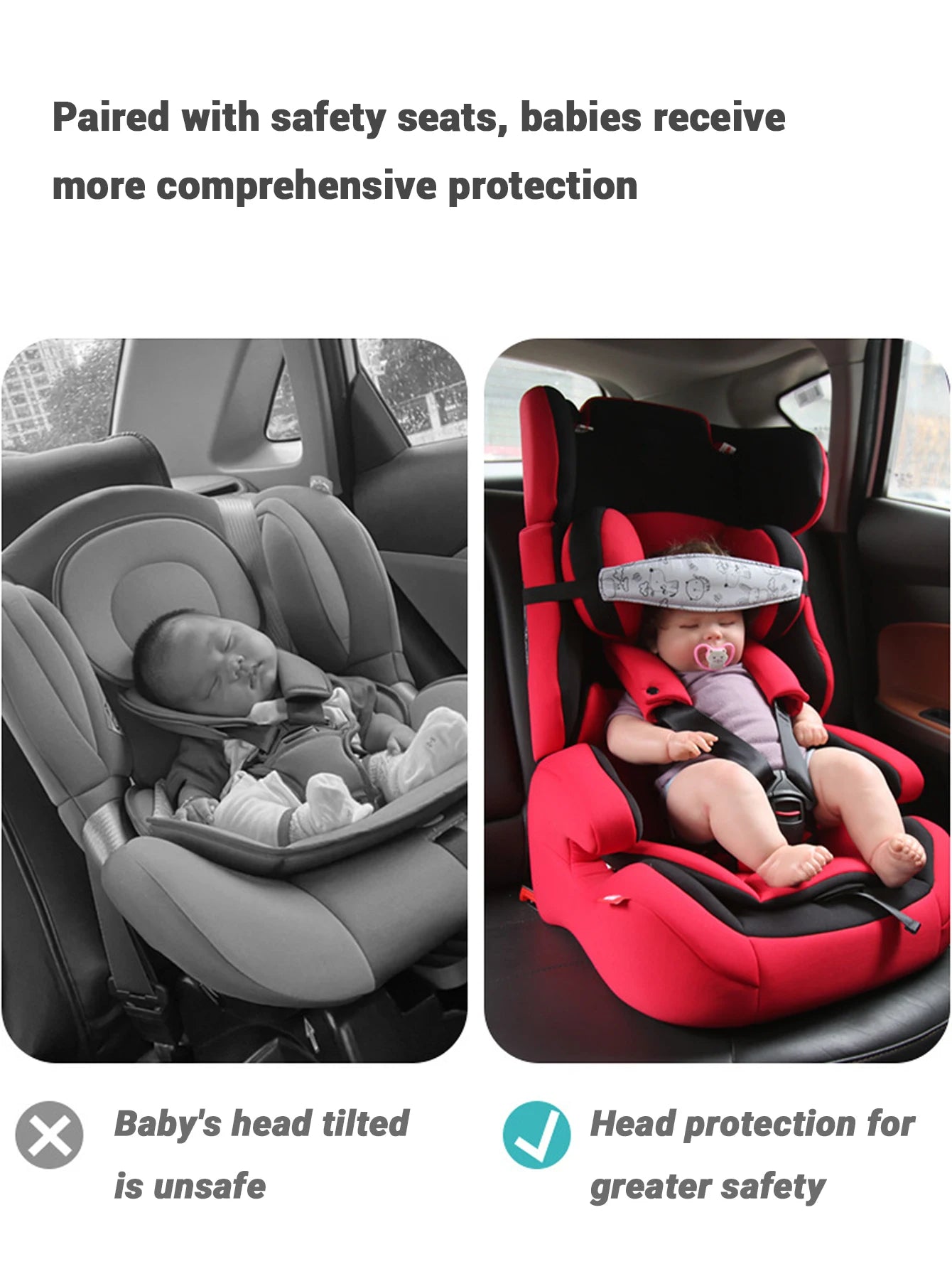 Baby Car Seat Head Support Adjustable Sleep Positioner