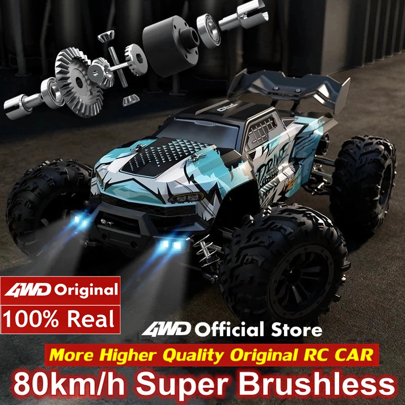 1:16 4WD High-Speed RC Monster Truck – 80KM/H Brushless Off-Road Racing Car