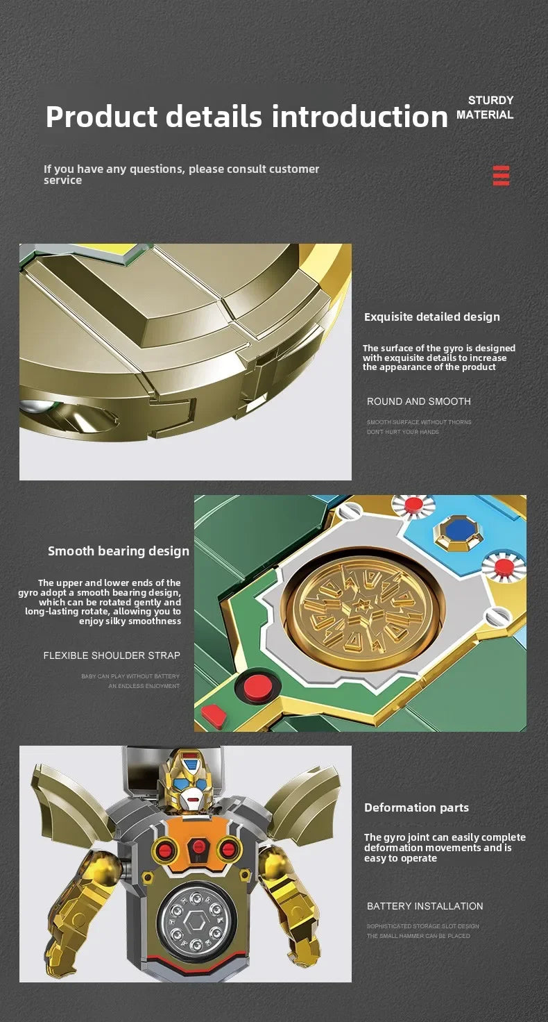 Transforming Robot Fidget Toy – Rotating Gyroscope Spinner