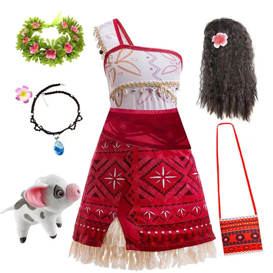 Moana 2 Dress for Girls Princess Costume with Accessories