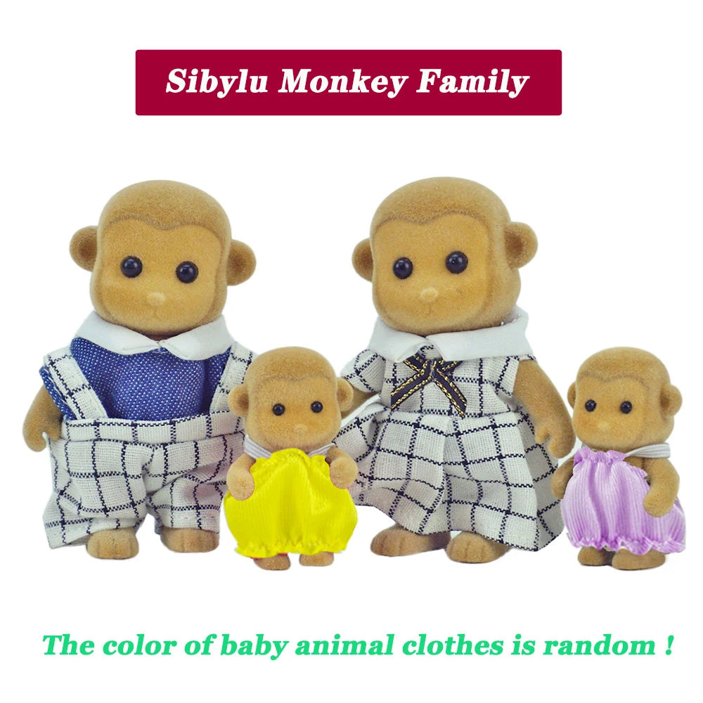 1:12 Mini Animal Doll Forest Family Dollhouse Figure