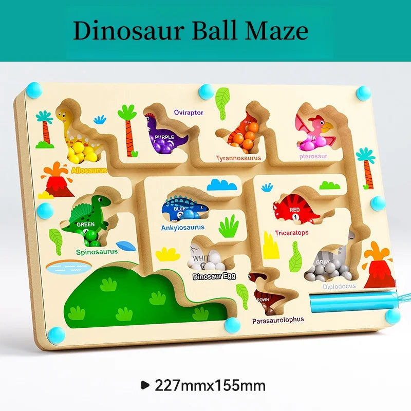 Magnetic Maze Toy with Digital Bead Puzzle Board