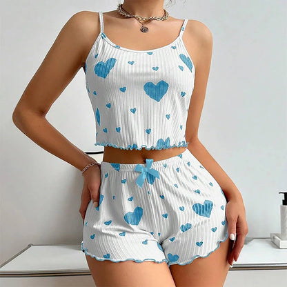 Women's Pajama Set 2 Piece Tank Top & Shorts Sleepwear