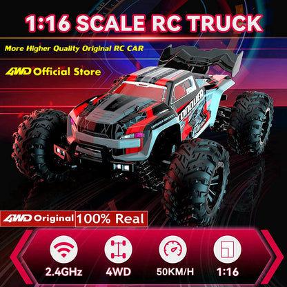 1:16 4WD High-Speed RC Monster Truck – 80KM/H Brushless Off-Road Racing Car