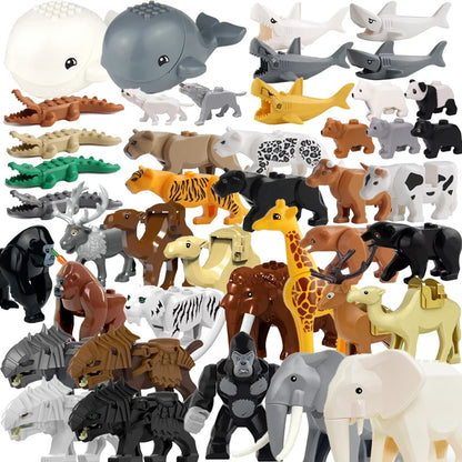 MOC Farm Zoo Animal Building Blocks Educational Toy Set