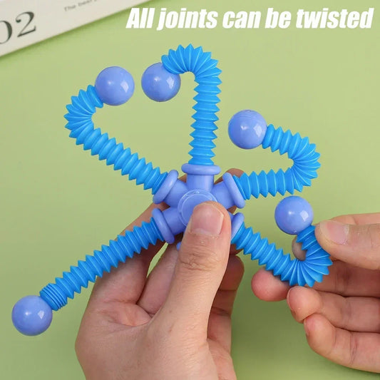 Transformable Fidget Spinner with Pop Tube & Suction Cup