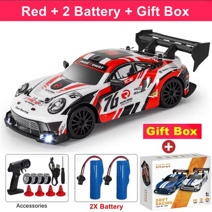 1:24 4WD RC Drift Car with LED Lights – High Speed Remote Control Racing Car