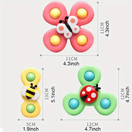 Suction Cup Spinner Toy for Babies & Toddlers – 3PCS Set