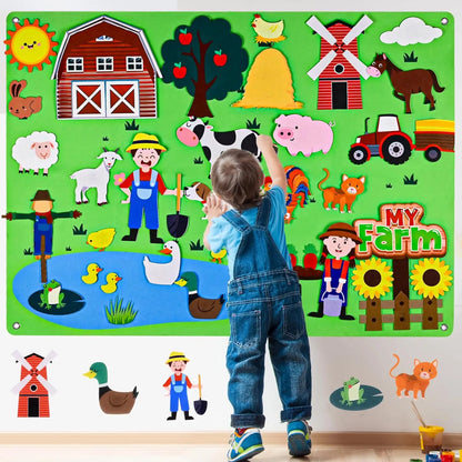 Felt Busy Board 4 in 1 Interactive Story Learning Set