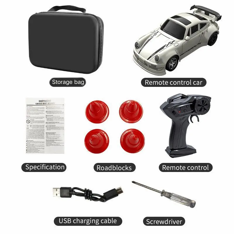KF20 1:64 Mini RC Drift Car – 4WD Desktop Racing Remote Control Car