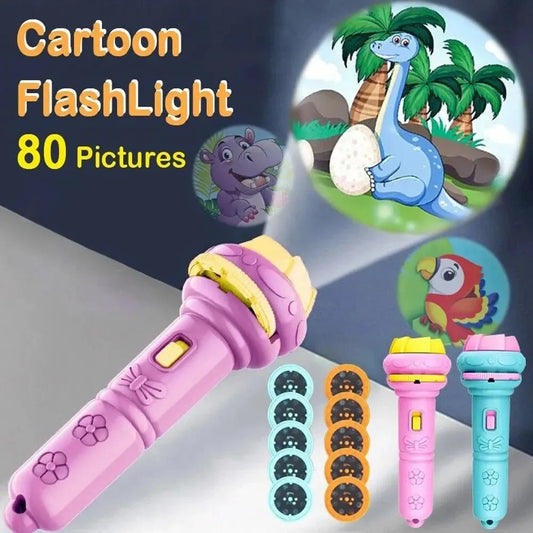 Kids Projection Flashlight Toy with 80 Cartoon Images