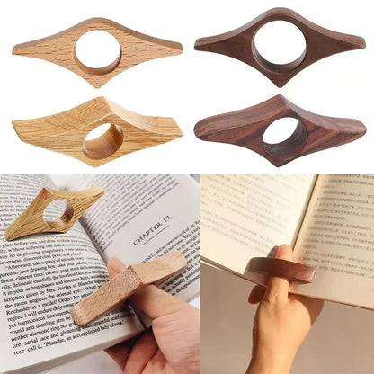Wooden Thumb Bookmark for One-Hand Reading