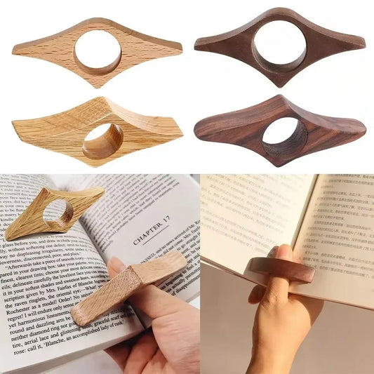 Wooden Thumb Bookmark for One-Hand Reading