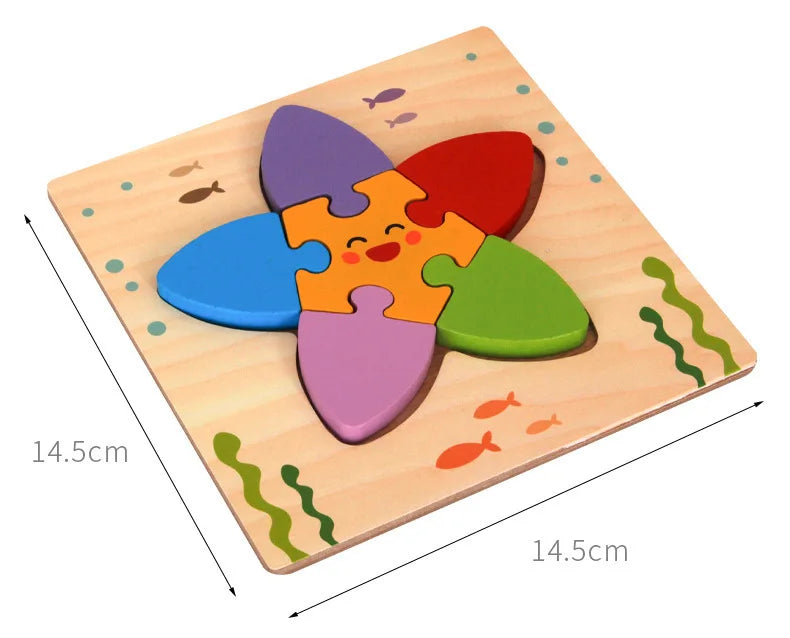 Wooden Animal Puzzle 3D Montessori Educational Toy