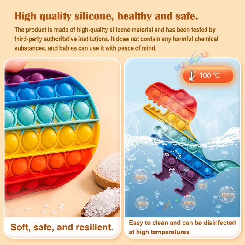 Rainbow Pop It Fidget Toy for Stress Relief & Sensory Play
