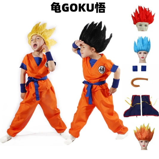Kids Roku Cosplay Costume Saiyan Anime Outfit Set