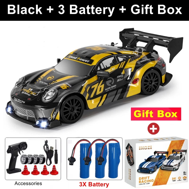 1:24 4WD RC Drift Car with LED Lights – High Speed Remote Control Racing Car