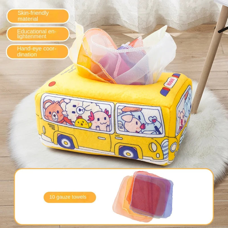 Magic Tissue Box Toy Montessori Sensory Learning Activity