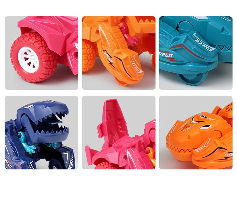 2-in-1 Dinosaur Transforming Car Toy for Kids