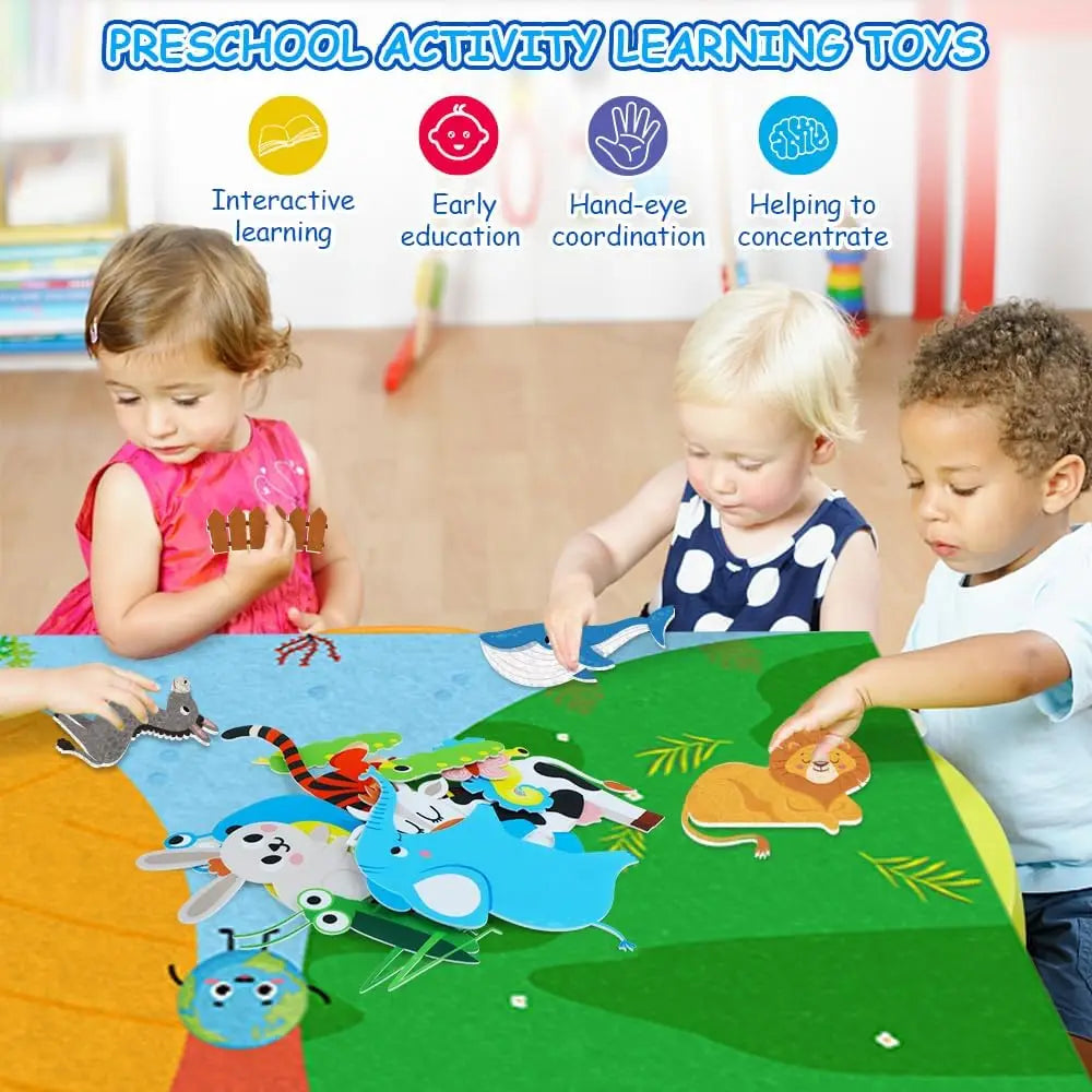 Felt Busy Board 4 in 1 Interactive Story Learning Set