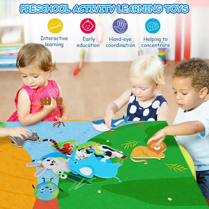 Felt Busy Board 4 in 1 Interactive Story Learning Set