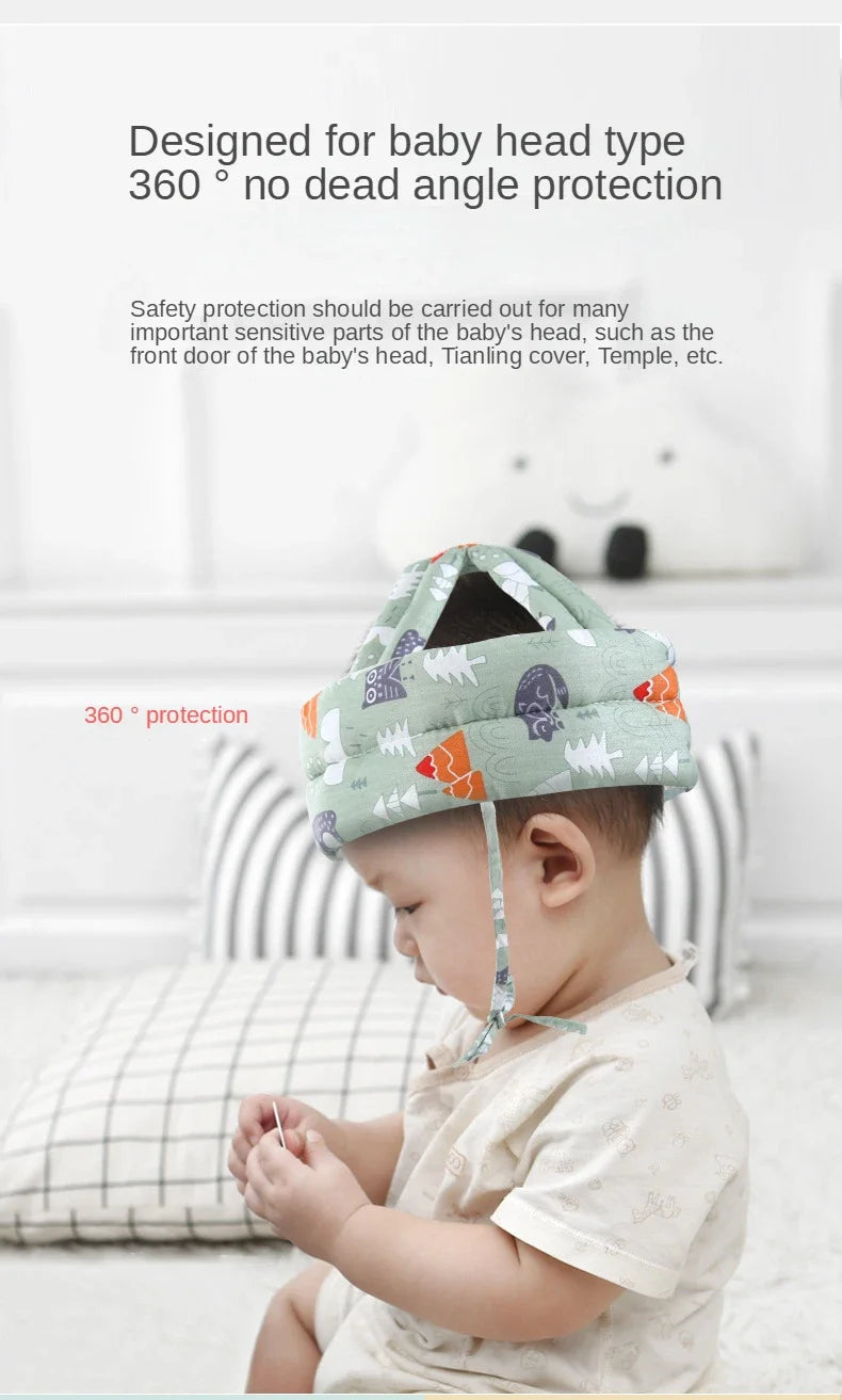 Baby Safety Helmet Soft Adjustable Head Protection Cap