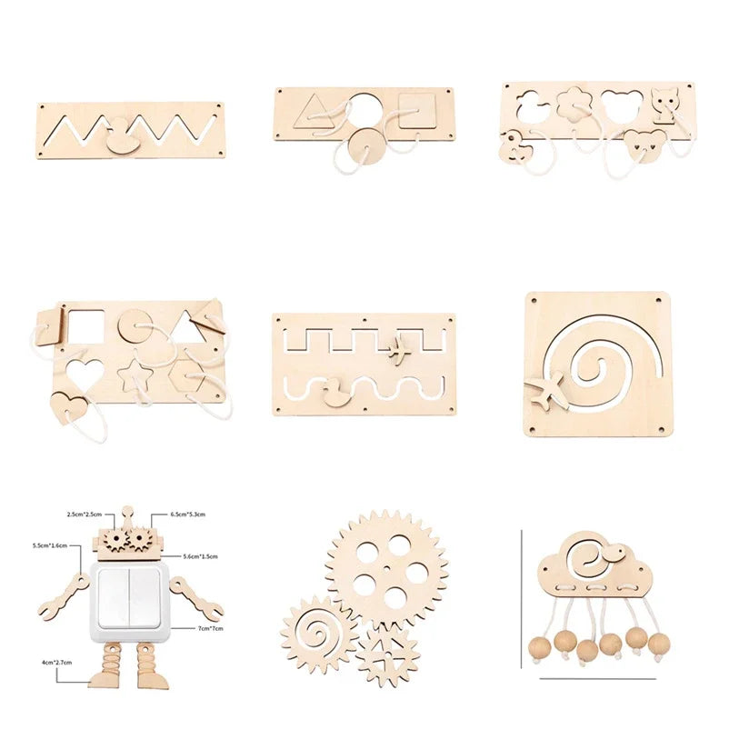 Montessori Busy Board Wooden Sensory Learning Toy