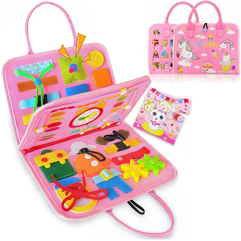 Toddler Busy Board Backpack Montessori Learning Activity Toy