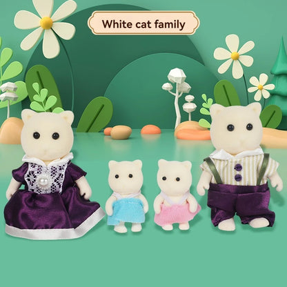Forest Animal Dollhouse Accessories Mini Animal Family Set
