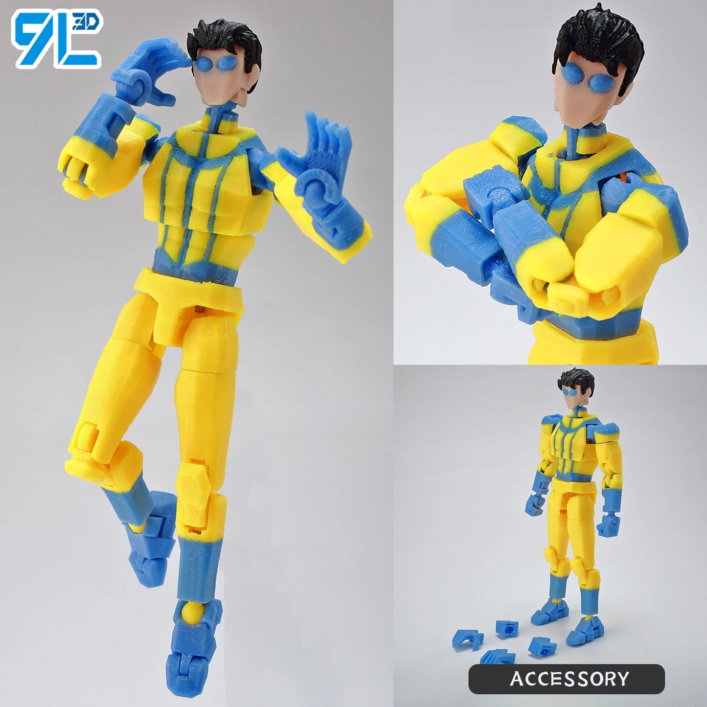 Invincible Boy Action Figure 14cm 3D Printed Multi Jointed Model