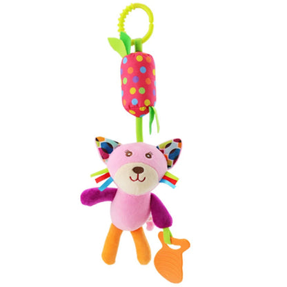 Baby Plush Rattle Toy with Teether Giraffe Zebra Handbell