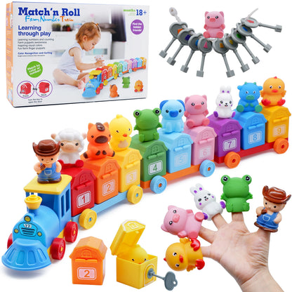 Montessori Farm Train Counting & Sorting Learning Toy Set