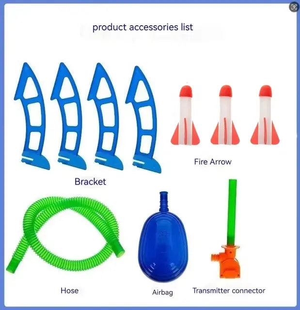 Kids Air Rocket Launcher Foot Pump Outdoor Jump Toy