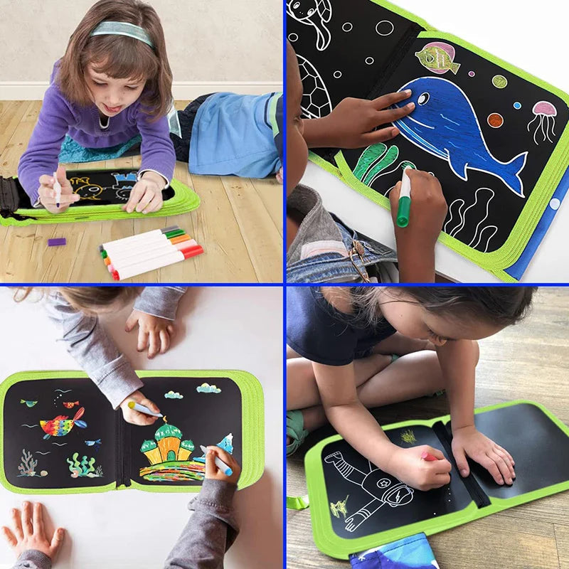 Reusable Doodle Book for Kids with 12 Watercolor Pens