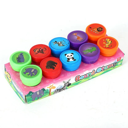10PCS Kids Self Ink Stamps Set for DIY Crafts