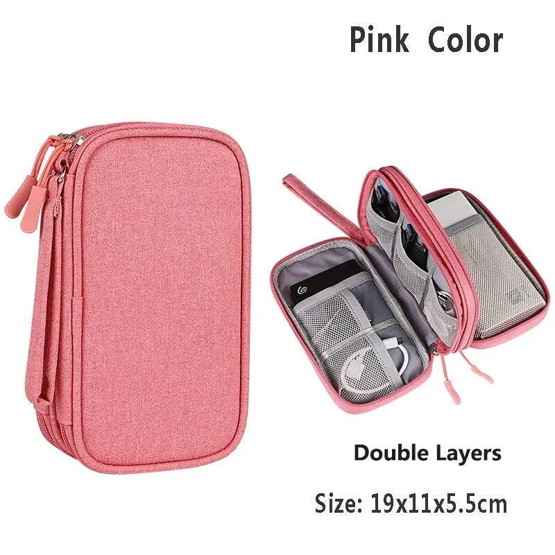 Electronic Cable Organizer Bag Waterproof Travel Storage Case
