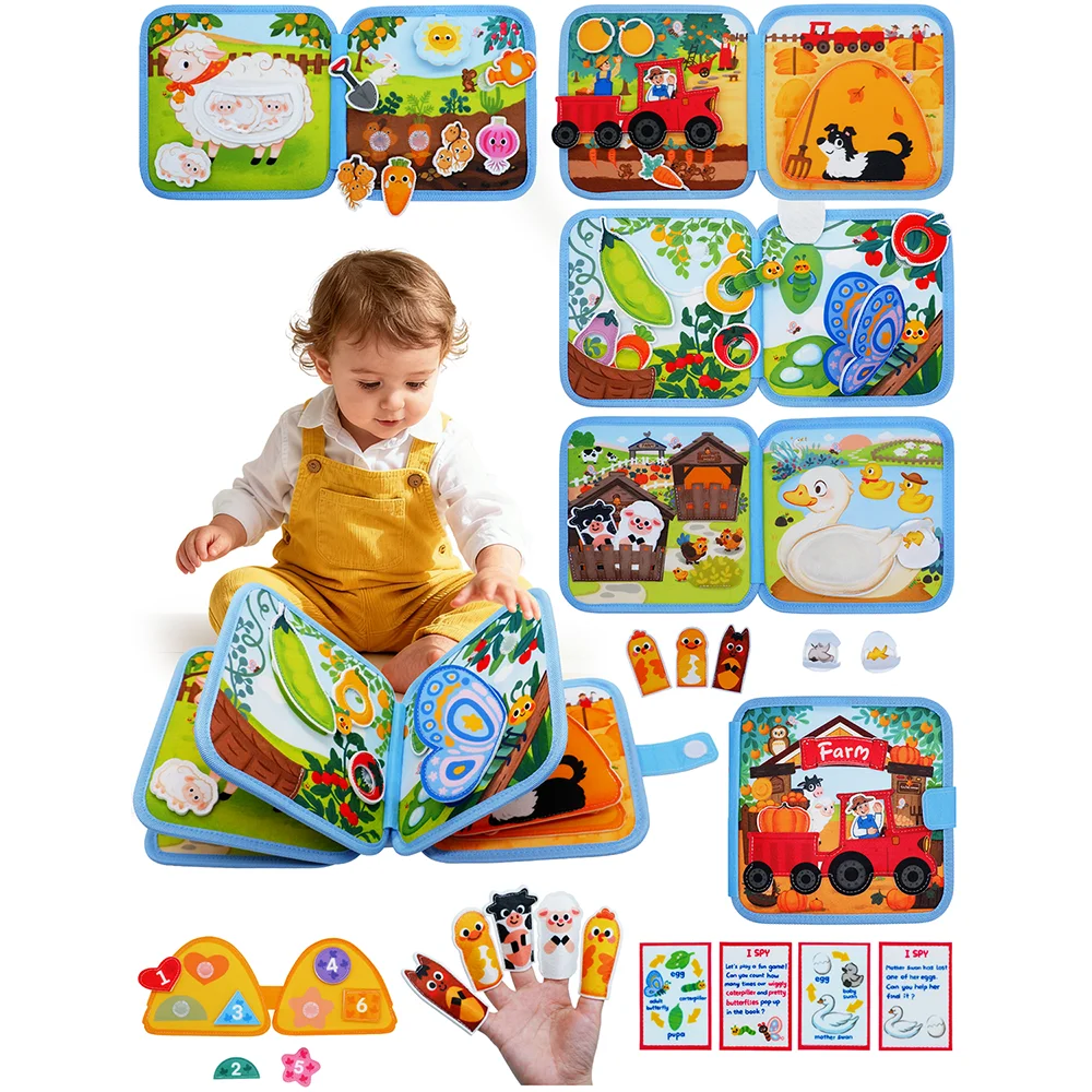 Montessori Busy Book Giraffe Sensory Learning Quiet Toy