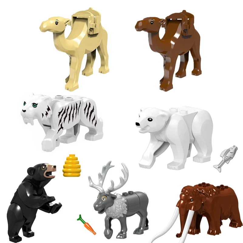 MOC Farm Zoo Animal Building Blocks Educational Toy Set