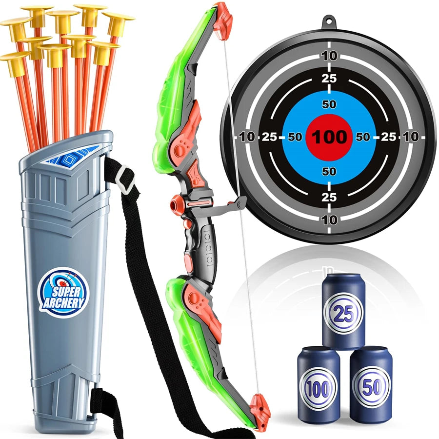 Kids Bow and Arrow Set with LED Lights and Target
