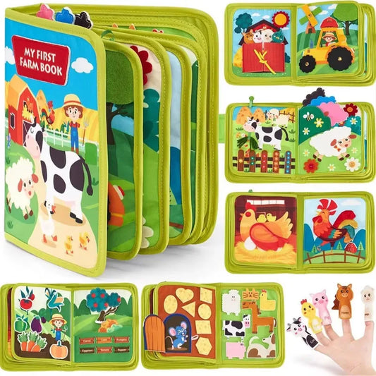 Montessori Busy Book Farm Animal Felt Learning Toy