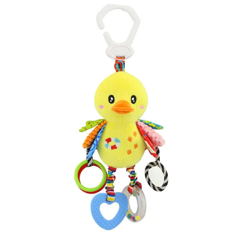 Baby Plush Rattle Toy with Teether Giraffe Zebra Handbell