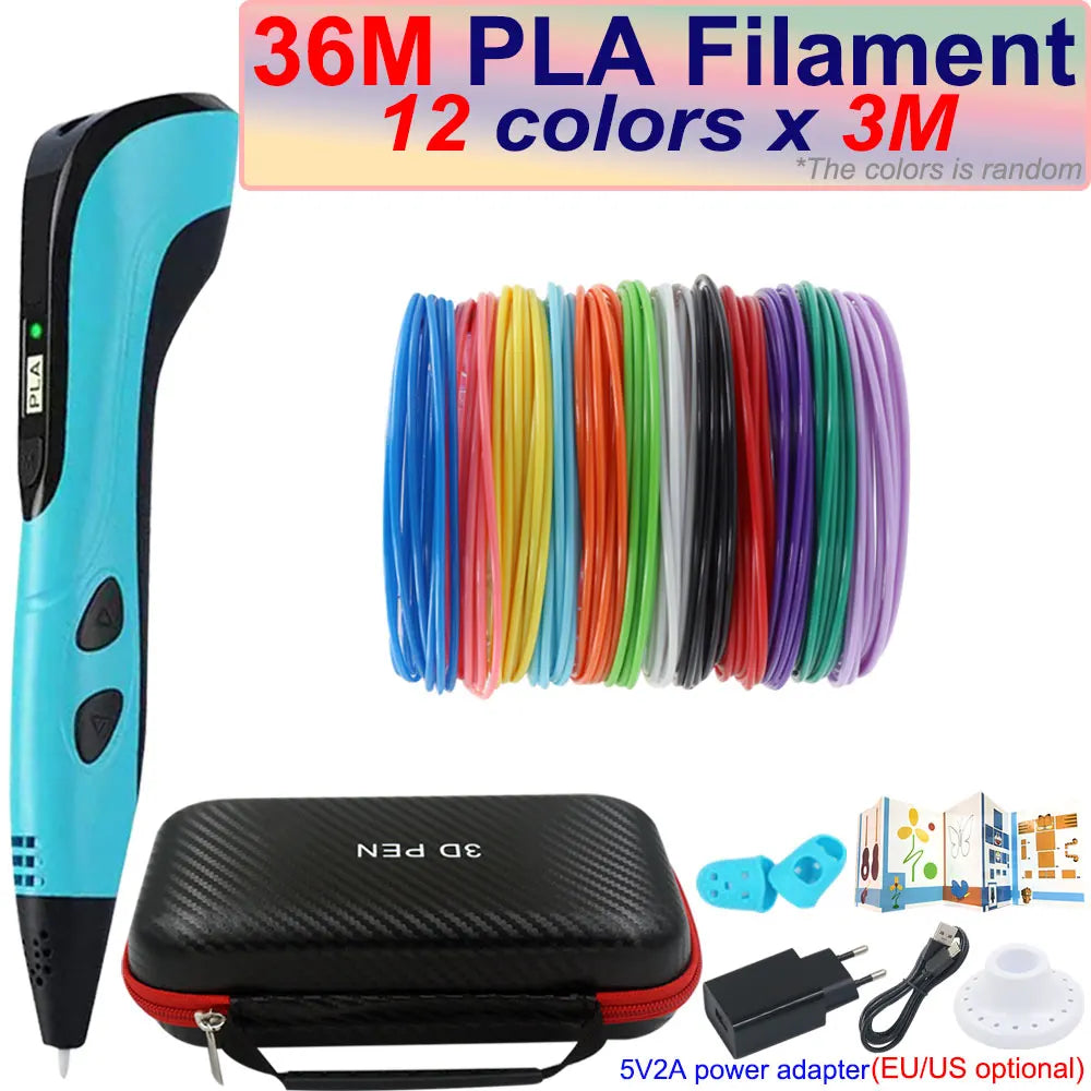 3D Printing Pen for Kids with LCD Screen & 200M PLA Filament
