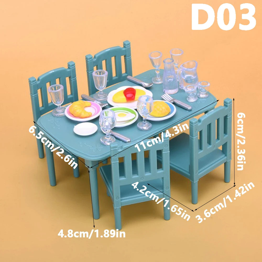 1:12 Miniature Dollhouse Furniture Set Pretend Play Accessories