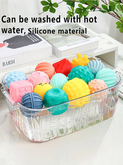Baby Sensory Balls 6 Piece Silicone Montessori Teething Toy Set