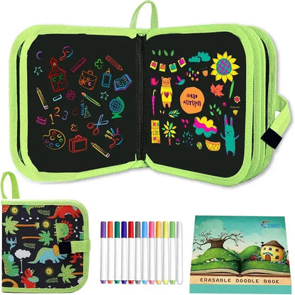Reusable Doodle Book for Kids with 12 Watercolor Pens