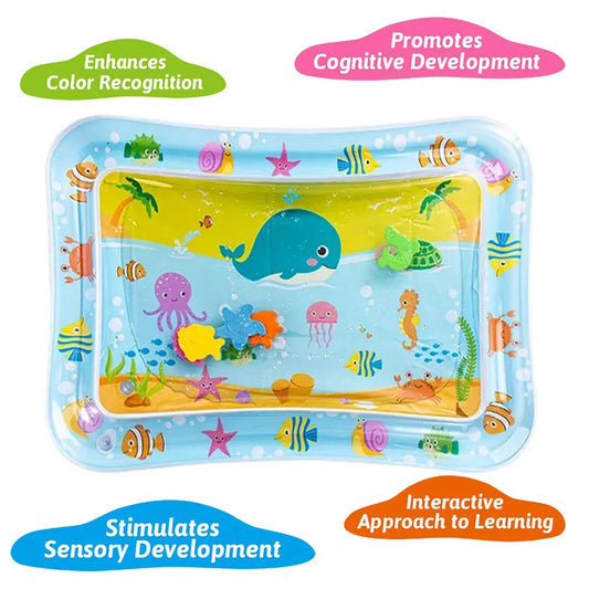 Baby Water Play Mat Inflatable PVC Tummy Time Activity Mat